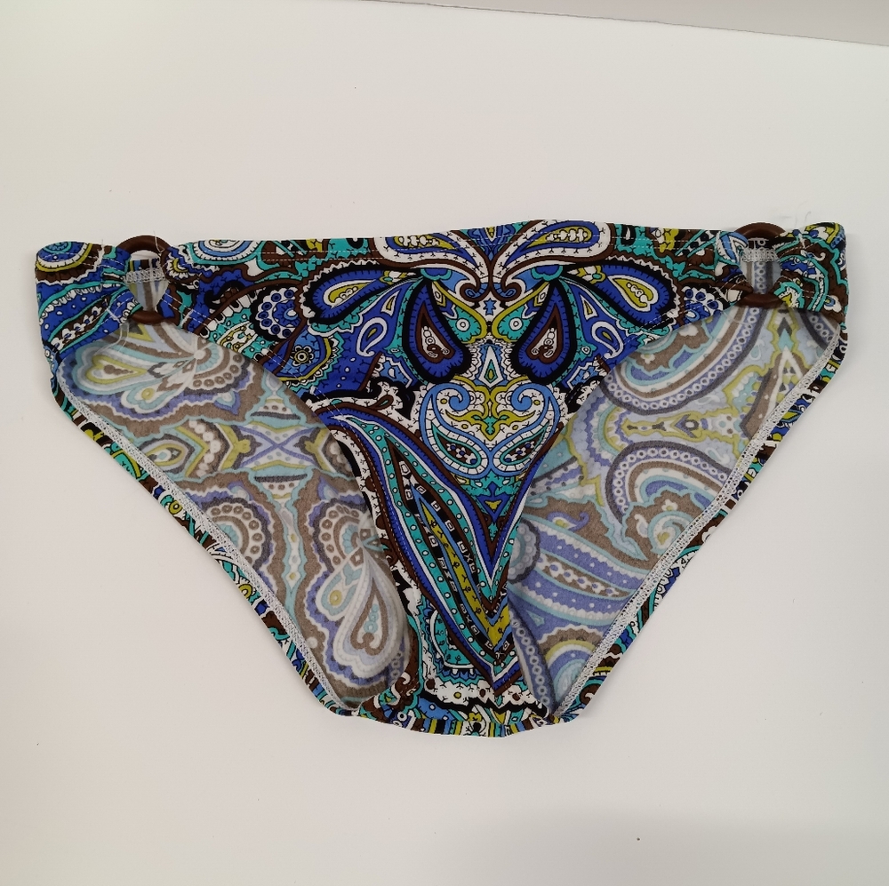 Tommy Bahama Paisley Bikini Bottom with Side Rings Seville Paisley Size Small